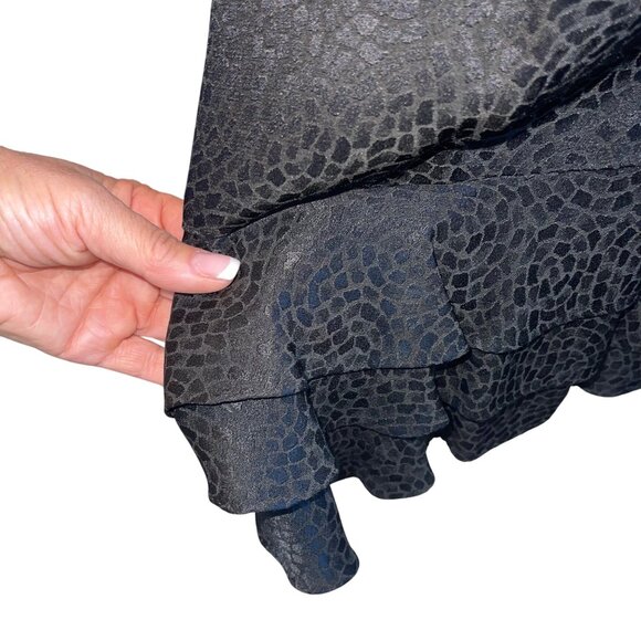 Carolina Herrera Womens Dress Size S Black Jacquard Ruffle Trim Vintage - Picture 7 of 16